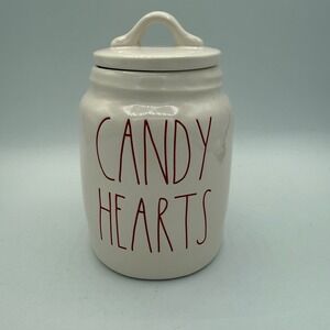 Rae Dunn Candy Hearts Canister Ceramic Jar Rare‎ Valentine's Day Decor Artisian